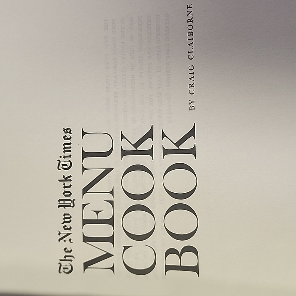 1966 The New York Times Menu Cook Book by Craig Claiborne. Harper & Row, Publish